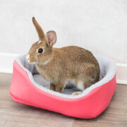 Panier douillet lapin vert et gris