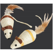 Souris chat sisal avec plume