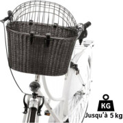 Panier avant vélo poly rotin avec fixation