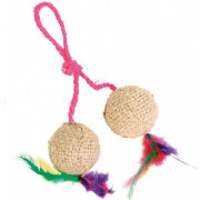 2 balles sur une corde avec plumes