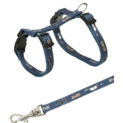 Harnais et laisse chaton dès 2 mois et petit chat bleu marine