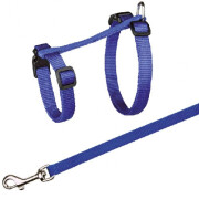 Harnais XL avec laisse pour grand chat Bleu Foncé