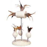 Jouet en luffa sur ressorts en spirale pour chat