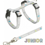 Harnais chaton de 3 mois ou 2 mois, laisse gris