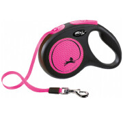 Laisse enrouleur sangle Flexi New NEON ROSE