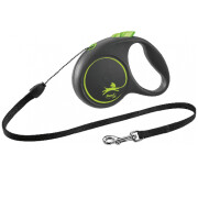 Laisse chien enrouleur cordon Flexi Black DESIGN VERT