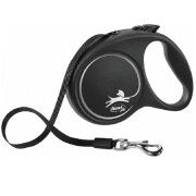 Laisse chien enrouleur sangle Flexi Black DESIGN NOIR