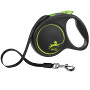 Laisse enrouleur sangle Flexi Black DESIGN VERT