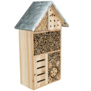 Hôtel à insectes en Bois Naturel et Métal Galvanisé