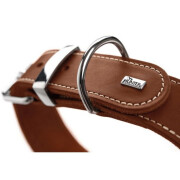 Collier artisanal petit et gros chien Aalborg cognac en cuir,