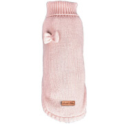 Pull en maille à col roulé rose BELLA