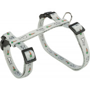 Harnais lapin motifs carottes gris avec laisse 