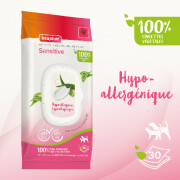 Lingettes hypoallergénique Aloé Vera pour chien et chat