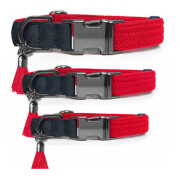 Collier original corde tressé : petit et gros chien, Rouge KAYA