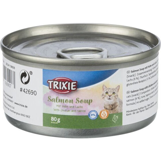 Soupe pour chat liquide, hydratation, Saumon Poulet, Taurine