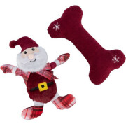 cadeau de noël pour chien: peluche et os