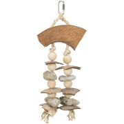 Jouet naturel roche, noix de coco pour oiseaux