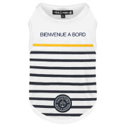 T-shirt pour Teckel Marinière bleu marine