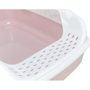 Bac à litière Delio avec rebords Mauve et Blanc