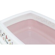 Bac à litière Delio avec rebords Mauve et Blanc