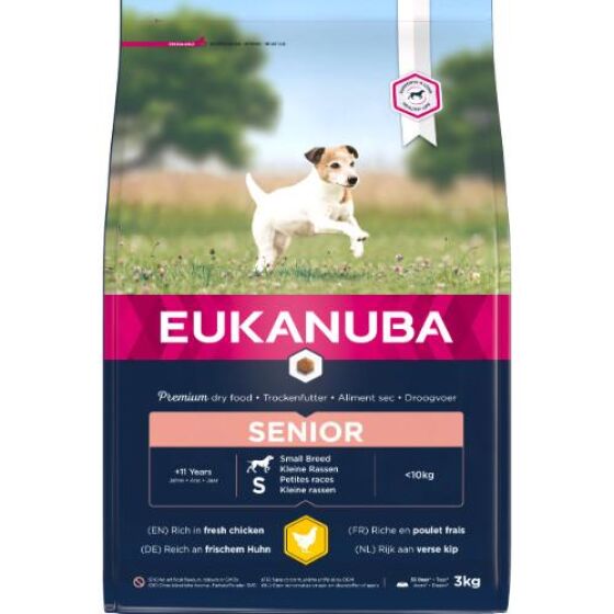 Croquettes Eukanuba petit chien senior au poulet frais