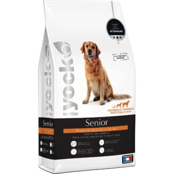 Croquettes pour chien Mature moyennes et grandes races YOCK NUTRITION