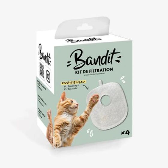 KIT DE FILTRATION x4 pour fontaines Bandit – Filtres de rechange haute qualité