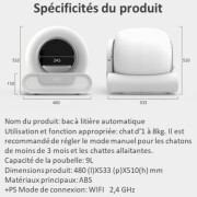 Maison de toilette automatique, Litière autonettoyante pour chat