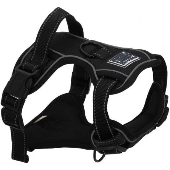 Harnais anti traction NOIR réfléchissant pour chien