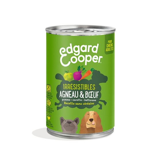 Pâtée sans céréales pour chien adulte – Agneau & Bœuf