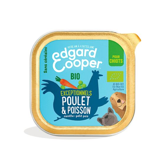 Patée Poulet & Poisson Bio pour Chiot Sans Céréales