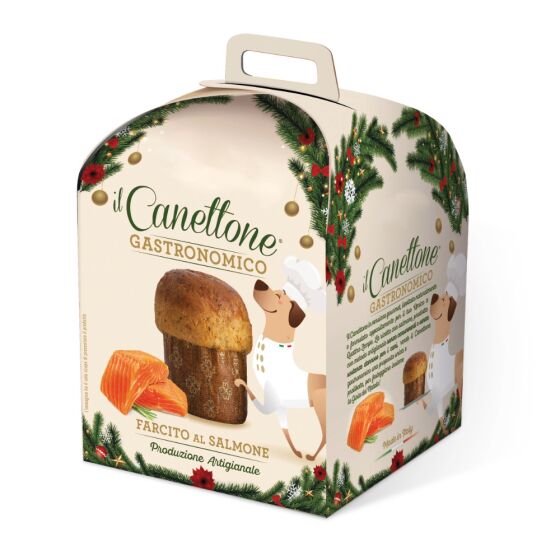 Gâteau de noël Canettone au saumon pour chien