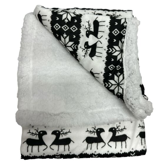 Couverture Noël Sherpa blanche pour chat & chien