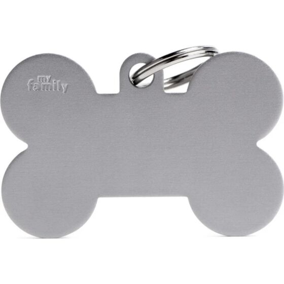 Médaille os personnalisable grise MyFamily