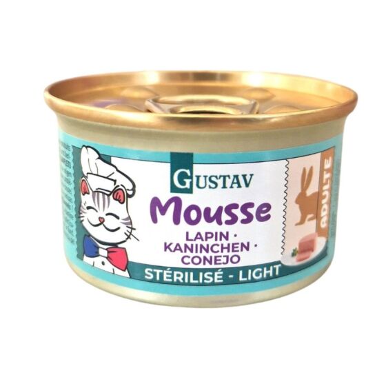 Mousse pour chat stérilisé au Lapin – 85G