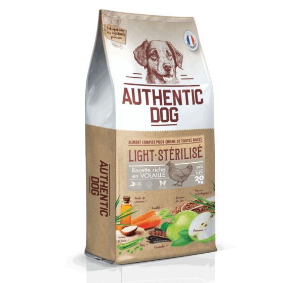 Croquettes Authentic Dog chien stérilisé 20KG