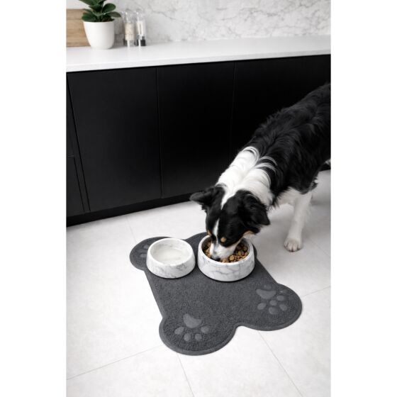Tapis de gamelle chien forme os