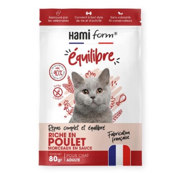 Repas complet Equilibre pour chat adulte 80G
