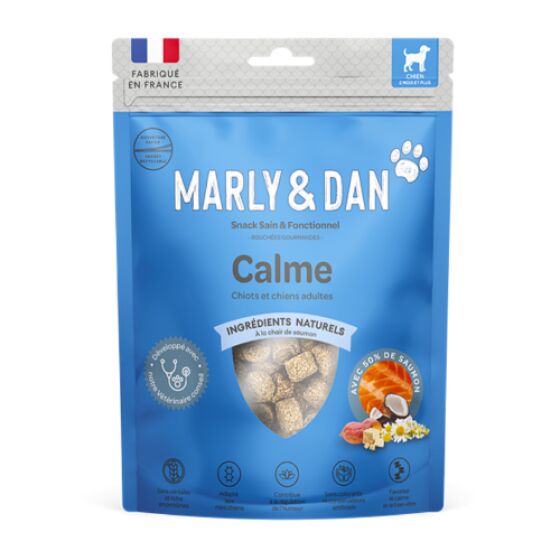 Friandises calme chien Marly & Dan – bouchées anti stress 100g